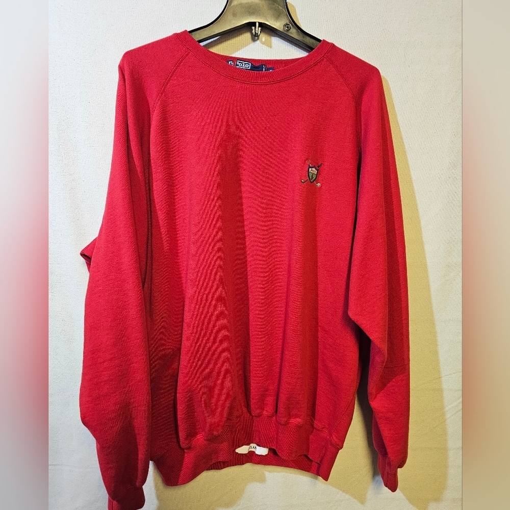 Vintahe Ralph Lauren Polo Men's Red Crew Neck